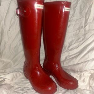 Hunter Women's Glossy Red Rain Boots